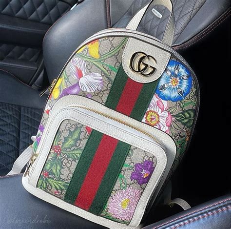 red and green gucci backpack|Gucci floral backpack.